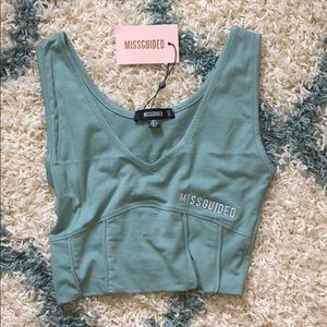 Blue Missguided Corset Detail top